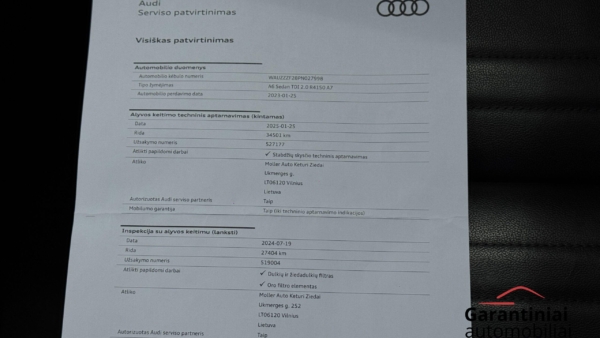 Audi A6 Limousine 2.0 TDi S-Line 2023 m. 28