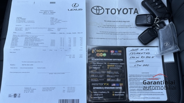 Lexus RX 500h 2.4 F SPORT Performance DIRECT4 AWD 2023 m. 43