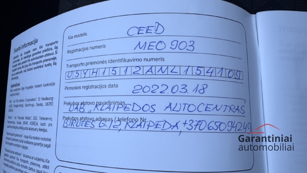 Kia Cee’d 1.0 LX Plus 2022 m. Atnaujintas modelis 25
