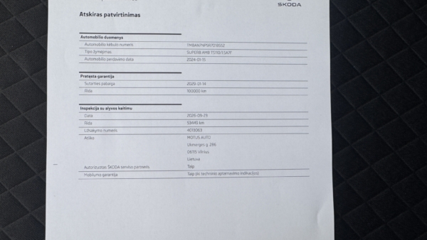 Skoda Superb 1.5 TSi Ambition 2024 m. 29