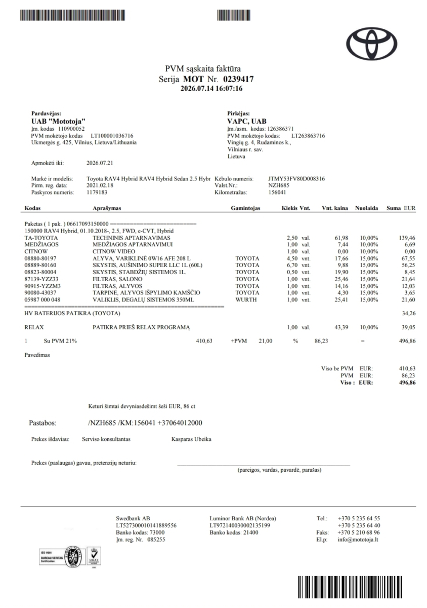 Toyota RAV4 2,5 Hybrid Premium 2021 m. 34