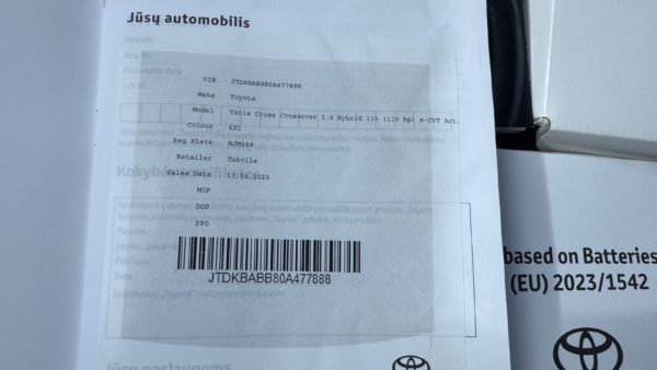 Toyota Yaris Cross 1.5 Hybrid Active 2025 m. 28
