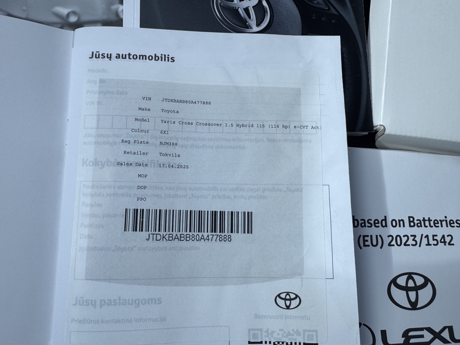 Toyota Yaris Cross 1.5 Hybrid Active 2025 m. 28