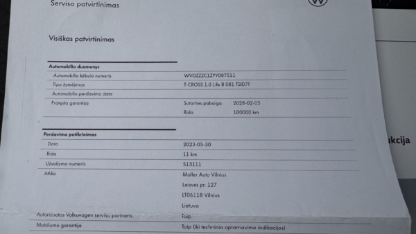 Volkswagen T-Cross 1.0 Life 2023 m. 24