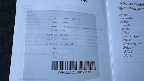 Toyota Yaris 1.5 Hybrid Active 2023 m. 29