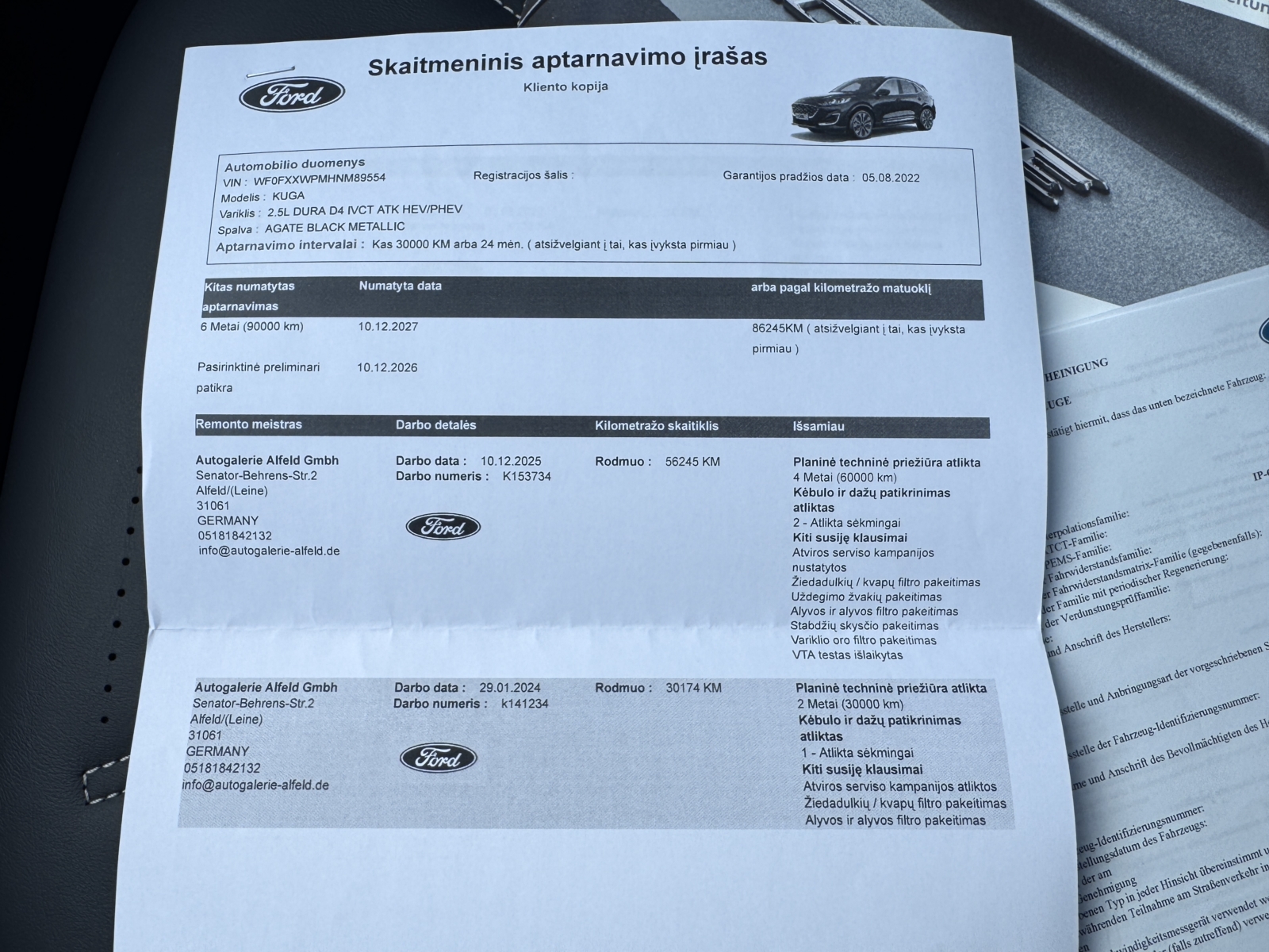 Ford Kuga 2.5 Plug-in Hybrid Vignale 2022 m. Įkraunamas hibridas 43