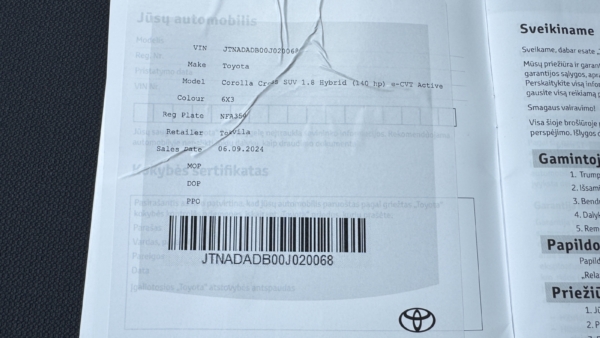 Toyota Corolla Cross 1.8 Active 2024 m. 11