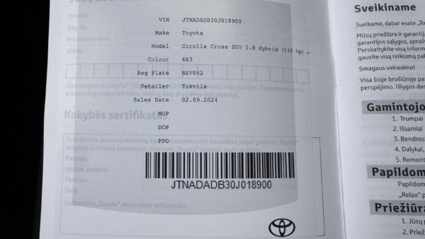 Toyota Corolla Cross 1.8 Active 2024 m. 26