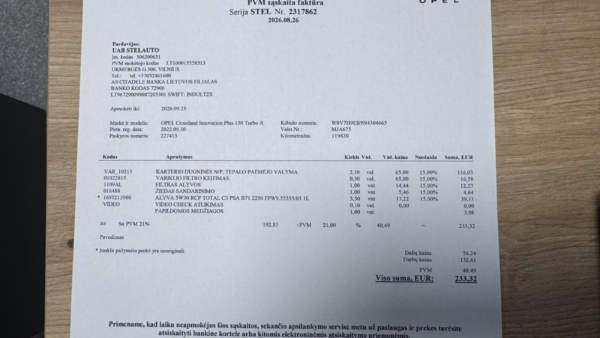 Opel Crossland 1.2 Innovation Plius AT 2022 m. 28