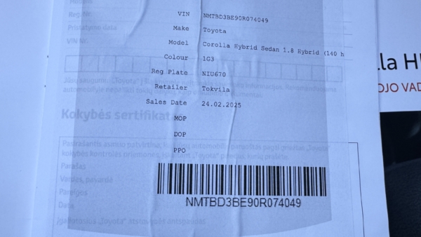 Toyota Corolla sedan 1.8 Hybrid Active 2025 m. 28