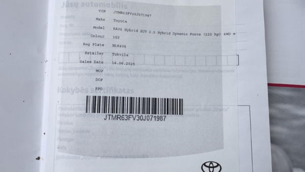 Toyota RAV4 2,5 Hybrid Luxury Limited AWD 2025 m. 33